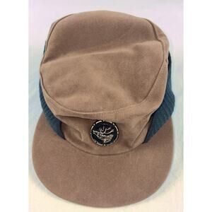 Vintage Unique Suede Hat with Elk Emblem size 7 1/4 NWT